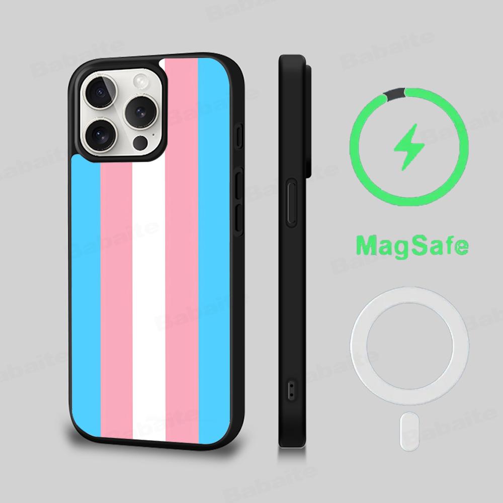 

T-Transgender Love Phone Case Magesafe Magnetic Wireless Charge Case For iPhone 16 11 12 13 14 15 Pro Max Plus Mini iPhone 15Pro Max