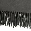 Very Good HERMES Logo embroidered, fringed, extra-large stole,  black cashmer Used