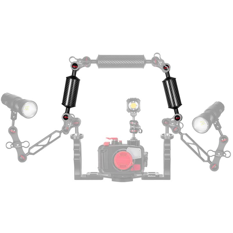 2 x D40mm Carbon Fiber Underwater Float Arm for Diving Tray Housing Video Light/Strobe Buoyancy Floating Ball Mounting (2 PCS)