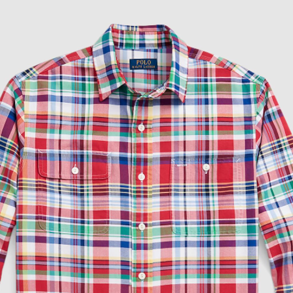 Polo Ralph Lauren SS24 Pointed Collar Plaid Pattern Single-Breasted Long Sleeve Shirt Men Shirts Multicolor MNPOWOV16823326-999