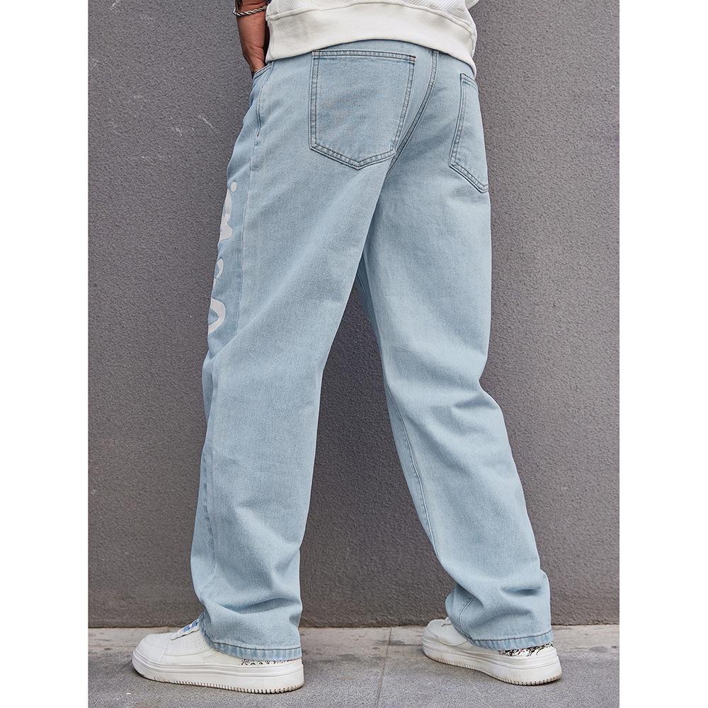 Retro Jeans Herren Frühling und Herbst Neue Trendmarke Locker Gerade Vielseitige Lange Hosen