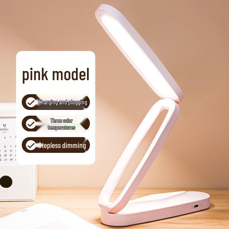 USB Rechargeable Folding LED Desk Lamp - Eye Protection Study & Reading Light for Students