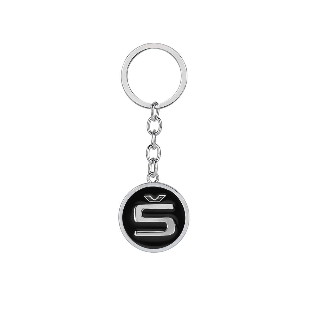 WOHE7 Car Logo Keychain Key Ring Chain Pendant Gifts For Skoda Octavia Kodiaq Fabia Karoq Superb Rapid Felicia RS Hubcap Accessories
