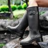 Stivali da Pioggia Impermeabili Antiscivolo Alti da Donna con Fibbie - Alla Moda, Versatili, Suola Spessa, Scarpe da Esterno Transfrontaliera per Adulti.