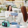 D58 Karaoke Machine for Children and Adults, Mini Portable Bluetooth Karaoke Speaker with 2 Wireless Microphones
