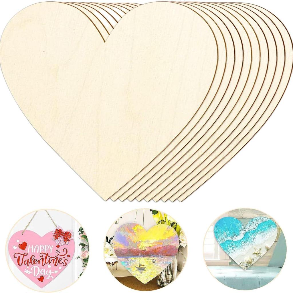 Heart-Shaped Wooden Slices for DIY, Wedding Decor, and Kids' Crafts