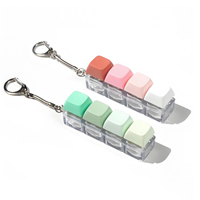 Press Keyboard 4Key Toy Decompression Keyboard For Adults Antistress Toys Anti Stress Finger Keyboard Games Keychain