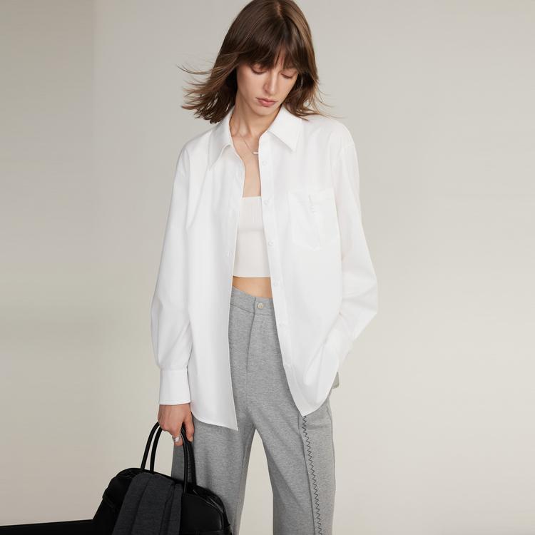 ELLE French Elegant Commuter Style Casual Loose Versatile Long Sleeve Shirt Women tops EC48643
