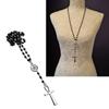 Egirl Jewelry Cool Black Beads Cross Star Pendant Necklace DIY Fashion Choker Y2K Necklace for Women Punk Accessory