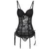 CINOON Sexy Hollow Corset Women Underwear Lace Up Body Bustier Overbust Mesh Breathable Corsets Women's Lingerie