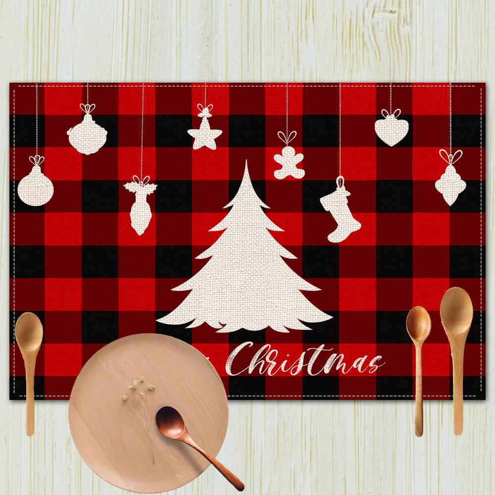 Christmas Table Mats Holiday Dining Placemats for Xmas Table Decor Snowflake Table Runner Waterproof Festive Accessories