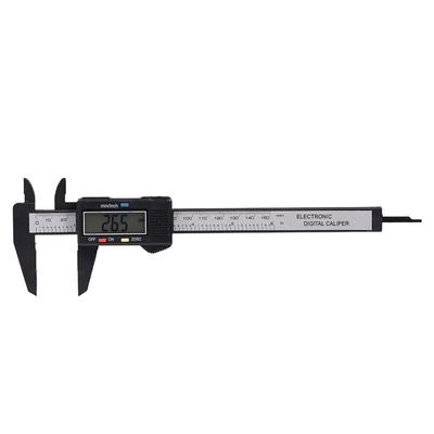 Calibrador digital con pantalla LCD extragrande para medir profundidades internas y externas (Negro)