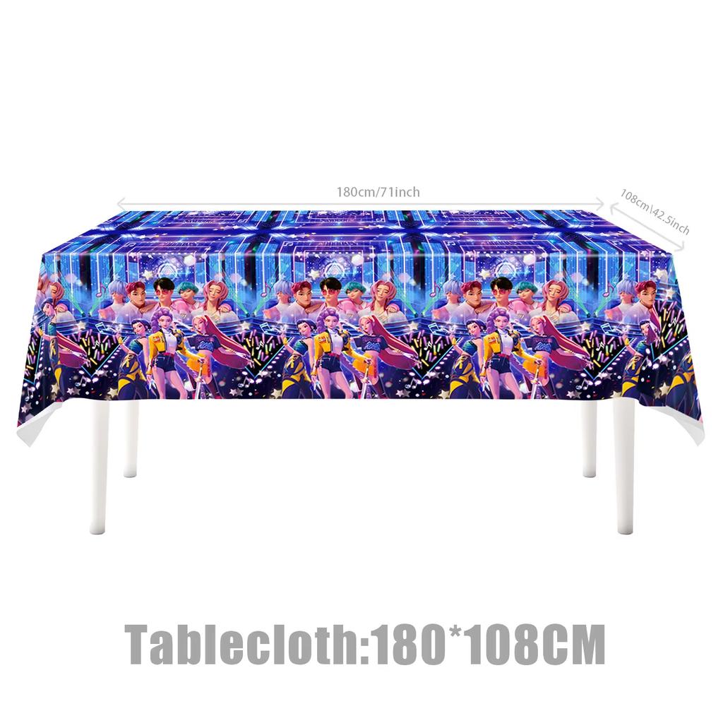 Decorazioni per Festa di Compleanno a Tema Squadra di Cacciatori di Demoni Stoviglie Piatti di Carta Sacchetto Regalo Tovaglia Tovaglioli Set per Festa di Compleanno all'Aperto