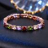 Luxury Rainbow Zircon Bracelet Vintage Colored Crystal Bracelet Rhinestone Bracelet  Lady/Men