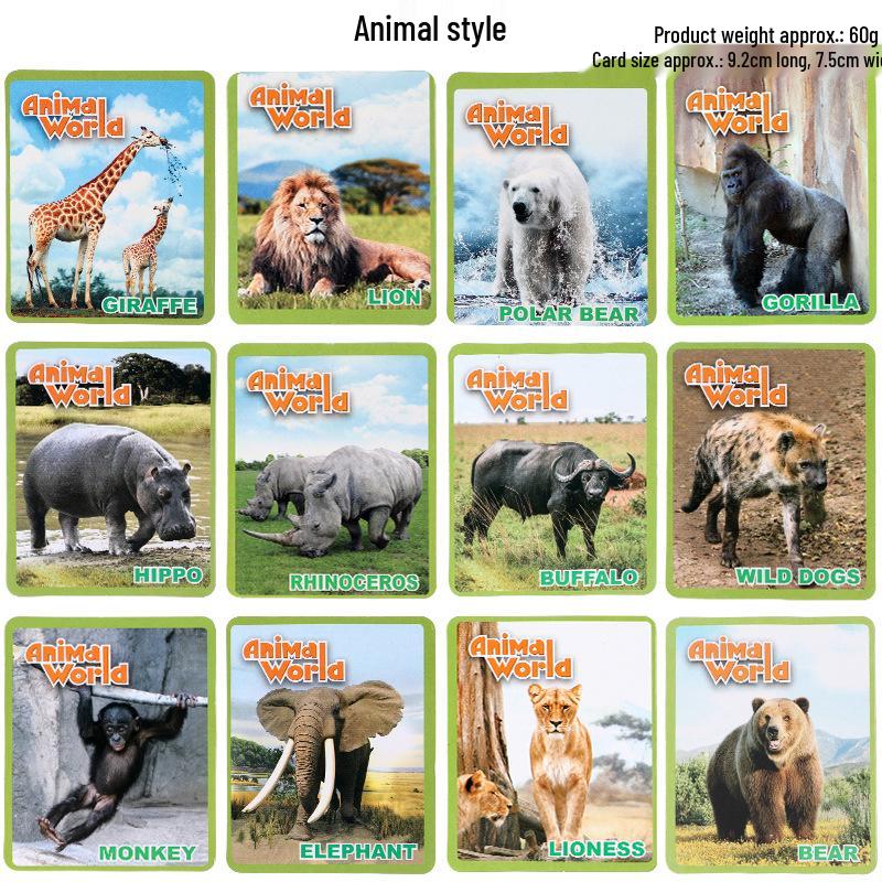 Dinosaur Marine Animal Flashcards for Early Education: Kids’ Cognitive Cartoon Collection