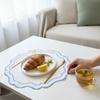 Tovaglietta Ricamata a Forma di Fiore Tovagliolo in Poliestere Cotone Copertura Antipolvere per Macchina da Caffè Tessuto Coreano Tappetino per Tavolo da Pranzo