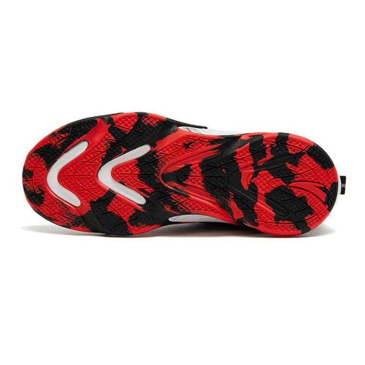 Anta Childrens Red Flame Sports Non-Slip Shock Absorbing Wear-Resistant Low-Top Running Shoes Kids sneaker White Black 312315511-1