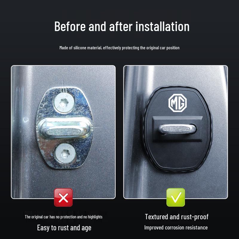 MG7 Car Door Lock Cover: Dustproof, Anti-rust Silicone Sleeve for Shock Absorption & Protection