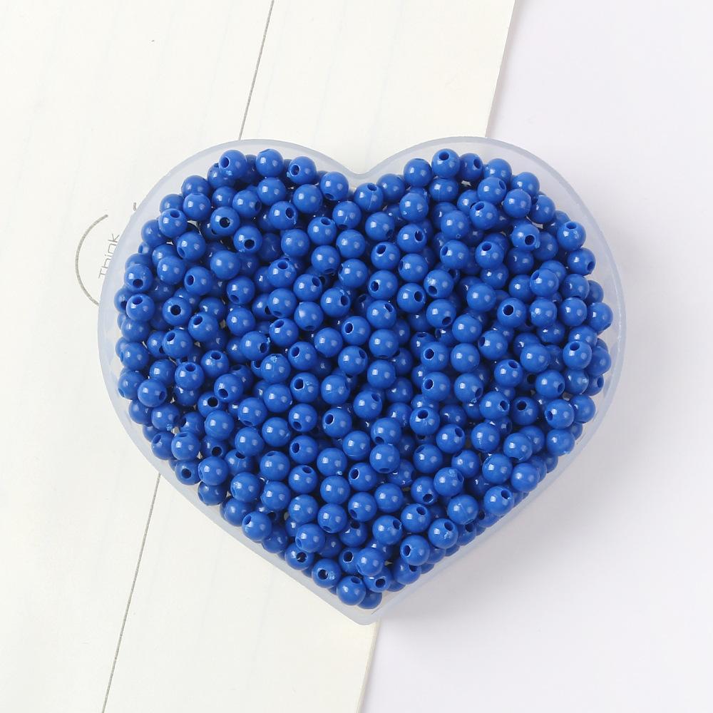 42-Color Acrylic Solid Color Round Beads Rice Beads Handmade Diy Beaded Loose Beads Bracelet Necklace Jewelry Material 3/4Mm