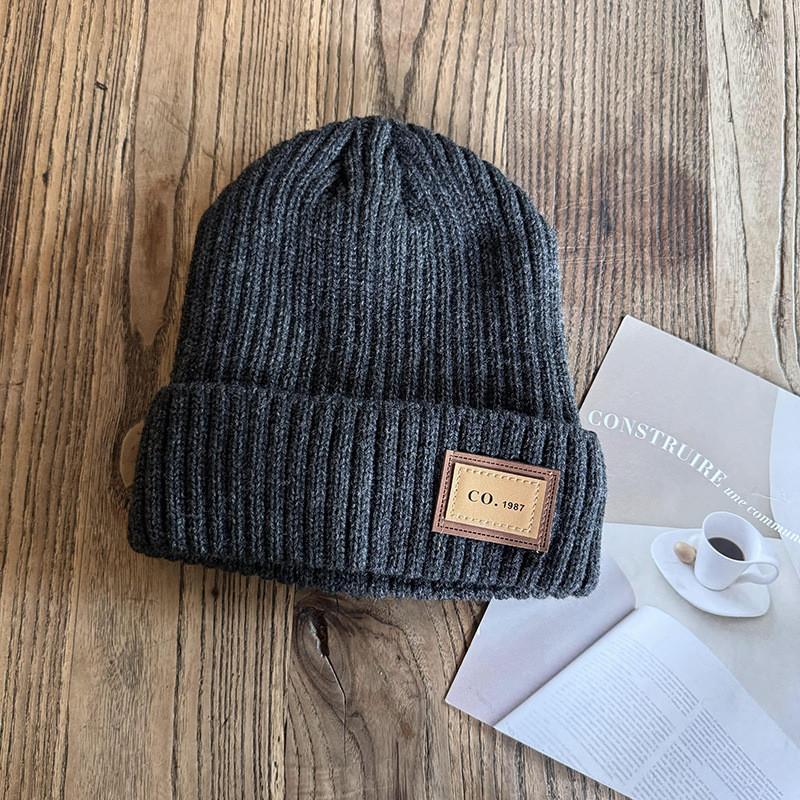 Winter Solid Color Knit Hat Men Women Fleece Lined Beanie Design Cold Weather