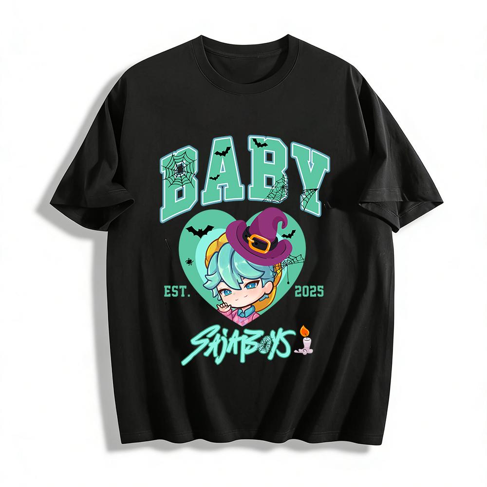 Halloween Style BABY Cute Wizard Boy Print Tops Adult Kids Casual Shirts EST 2025 Pure cotton T-shirt