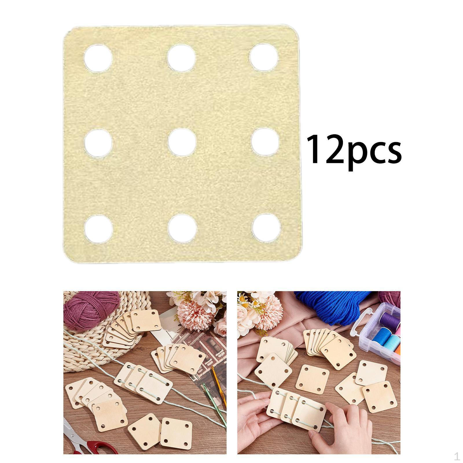 

9 отверстий ткацкие карточки для вязания, деревянные принадлежности для ткацкого станка, рукоделие 12pcs