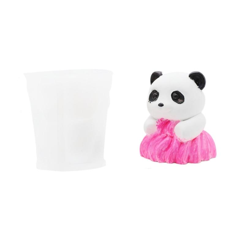 Lovely Panda Shaped Silicone Mould Multifunctional Panda Silicone Mold for Gypsum Crafting and Candle Creation