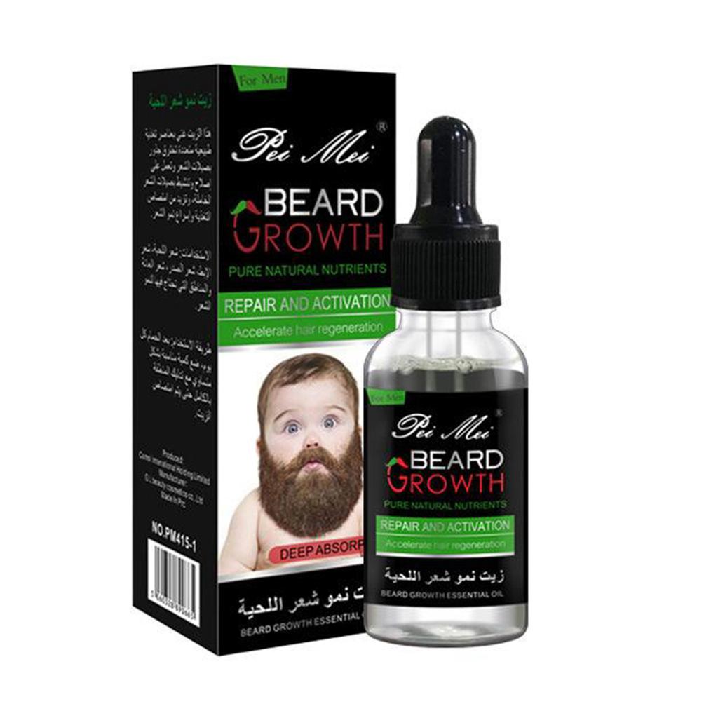 Siero Olio Crescita Barba Crescita Rapida Baffi Cura Peli Facciali 30ml