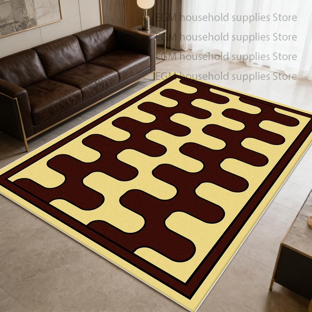 Modern Style Carpet Simple Bedroom Decor Bedside Trendy Art Indoor Floor Mat Plaid Easy Cleaning Non-slip  Soft Rug Customizable
