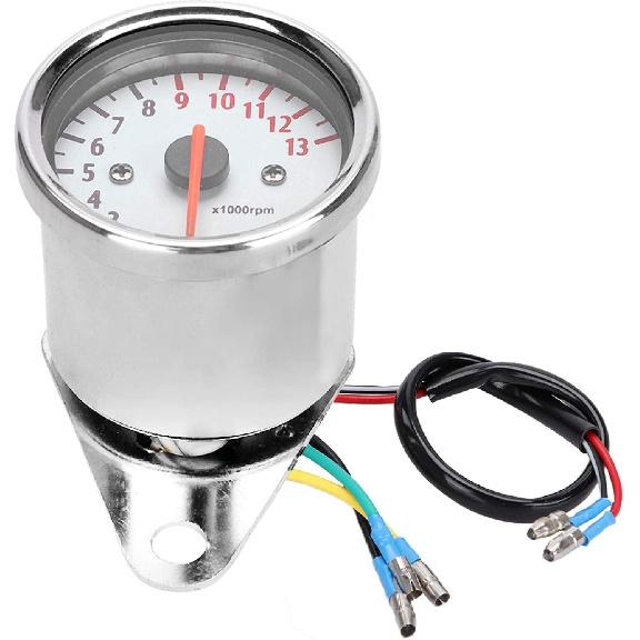 Motorcycle Tachometer 0-13000rpm/min Electronic Tach Meter Gauge LED Display for DC 12V Motorcycle