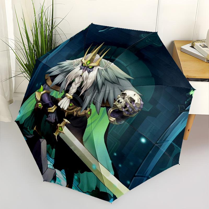 Parapluie Roi Squelette AFK Journey, Parapluie Pliable Soleil Pluie Personnage de Jeu Fantastique