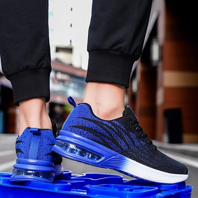 Men's Shoes, Flying Woven Shoes, Running Shoes, Low-top Air Cushion Mesh Surface, Lightweight Casual Walking Sports Shoes