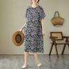 Navy Knee-length Mid-length Mom Temperament Dresses