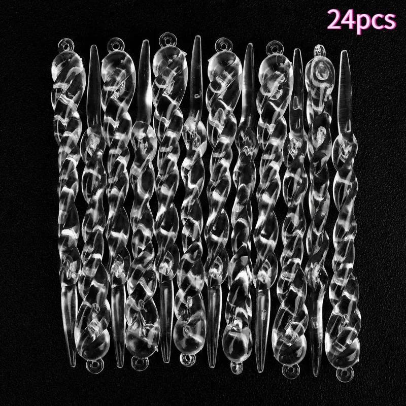 Christmas Clear Icicle Hanging Pendants for Xmas Tree Transparent Simulation Icicles New Year Party Home Decor Holiday Ornaments