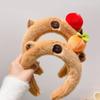 Cute Capybaras Shape Hair Hoop Women Cartoon Headbands Plush Makeup Hairband
