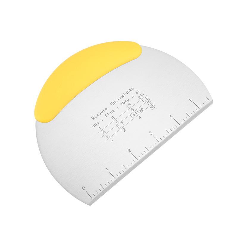 Semicircular stainless steel with graduated noodle cutter, rice flour scraping, flour cutting noodle dough cutter, baking tool
