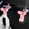M-1Pc Pink Bow Car Seat Back Hooks, Cute Girly Car Interior Organizer, Seamless Hangers For Bags, Purses & Groceries