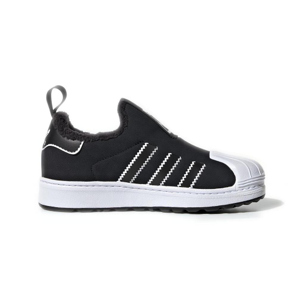 adidas Originals SUPERSTAR 360 Wtr C Low Top Skateboard Shoes Bright Black White Children Aged 3 7 Years Old EG3362