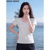 Basic House Women's U-Neck Short Sleeve T-Shirt