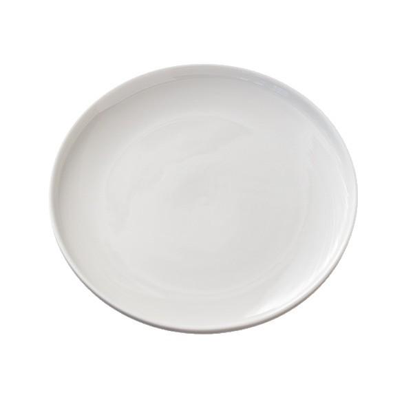 Off-White 8" Låg Tallrik med Kant - Dehua Porslin för Biff, Västerländsk Matlagning eller Wok.