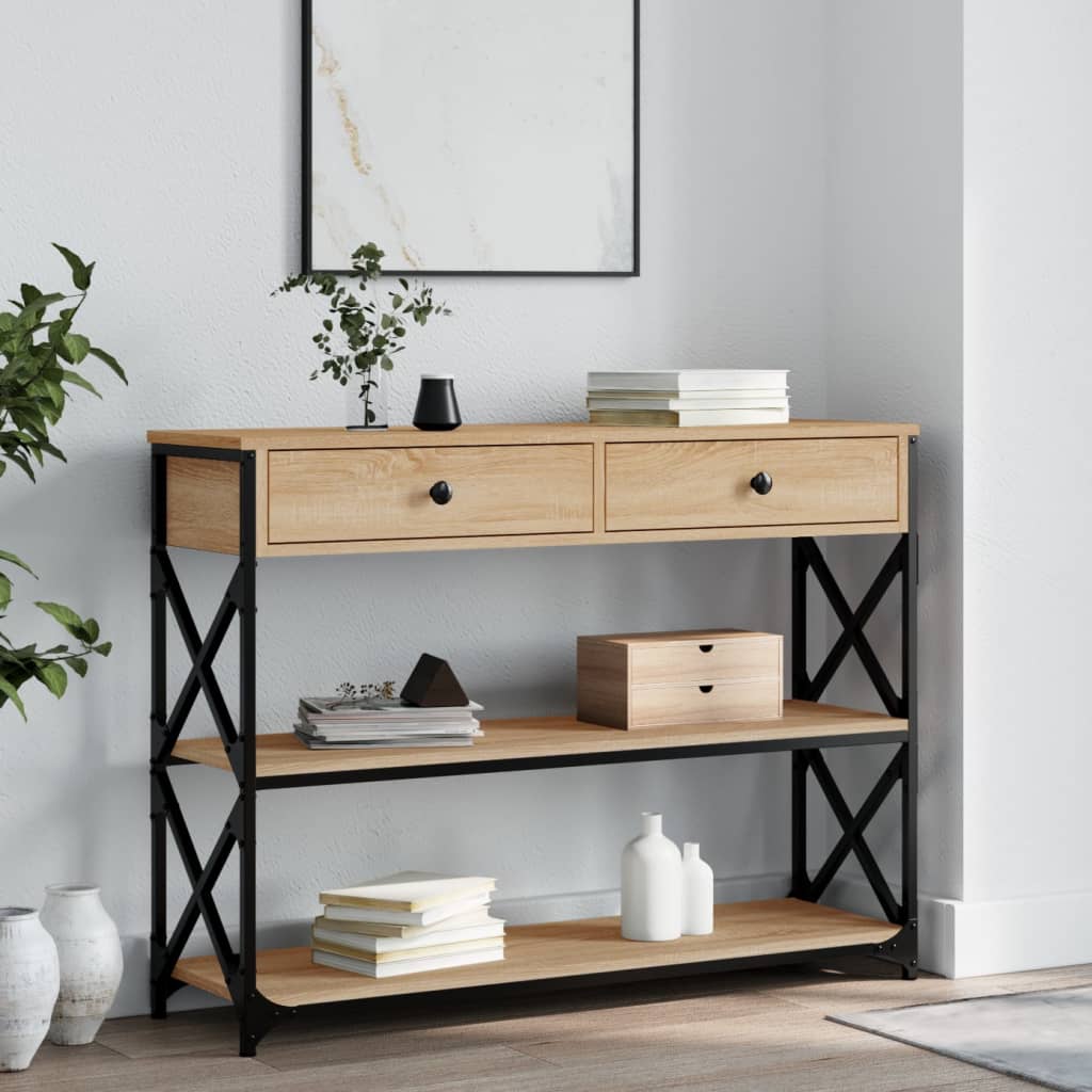 Console Table Sonoma Oak 100x28x75 cm Wood Based Panel