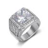 Nouvelle Bague Hip-Hop Homme en Acier Inoxydable 316 Dorée Incrustée de Zircon 3A de Luxe
