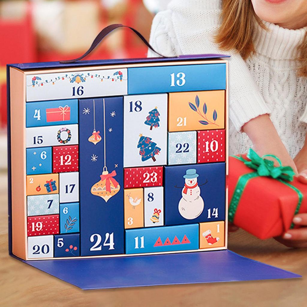 2025 Christmas Countdown Calendar Boxes 24-Day Count Down To Christmas Calendar Boxes Container For Holiday Living Room