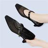 Casual style explosion one-word buckle versatile single shoes women's new fashionable sexy breathable middle heel comfortable mother shoes