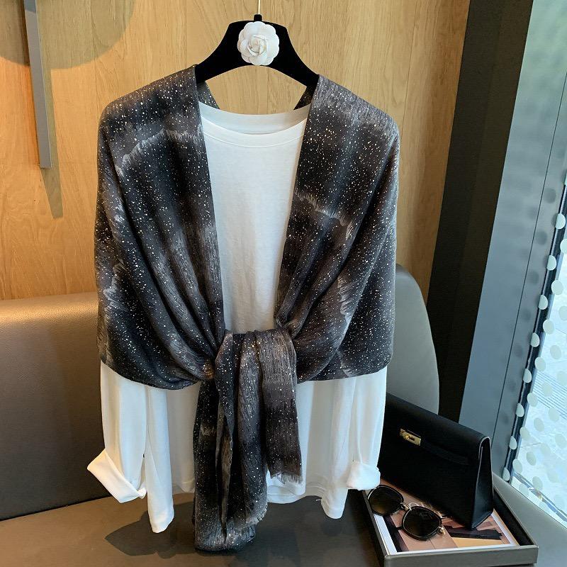 Lurex Glitter Ombre Tie Dyed Fringe Shimmer Viscose Scarf Cotton Shawls Women Perfect for Travel Casual Muslim Hijab 180*90Cm