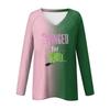 Women's Long Sleeve Plunger Sleeve Witch Printed Casual Top T-Shirt