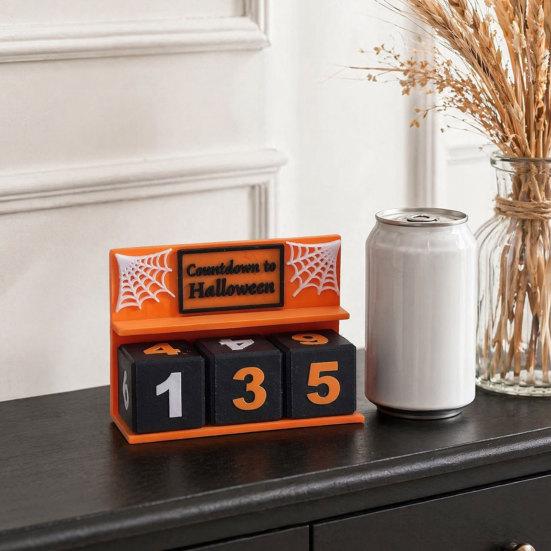 Halloween Entryway Decor Countdown Calendar Block, 3D Printed Advent Calendar, Spooky Daily Count Down To Table for Mantel, Tiered Tray Centerpiece