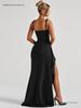 Women's Summer Fashion Spaghetti Strap Backless High Slit Dress