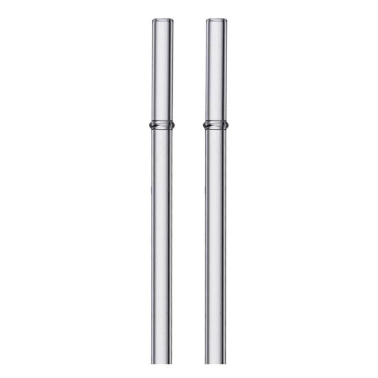2Pcs Glass Straws Set Reusable Heat-Resistant Drinking Straws Eco-Friendly Alternative to Plastic Straws for Hot Cold Drinks