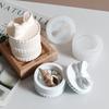 Mini Bow Shape Storage Box Candle Cup Silicone Mold DIY Bowknot Handicrafts Round Plaster Storage Jar Home Decoration Molds
